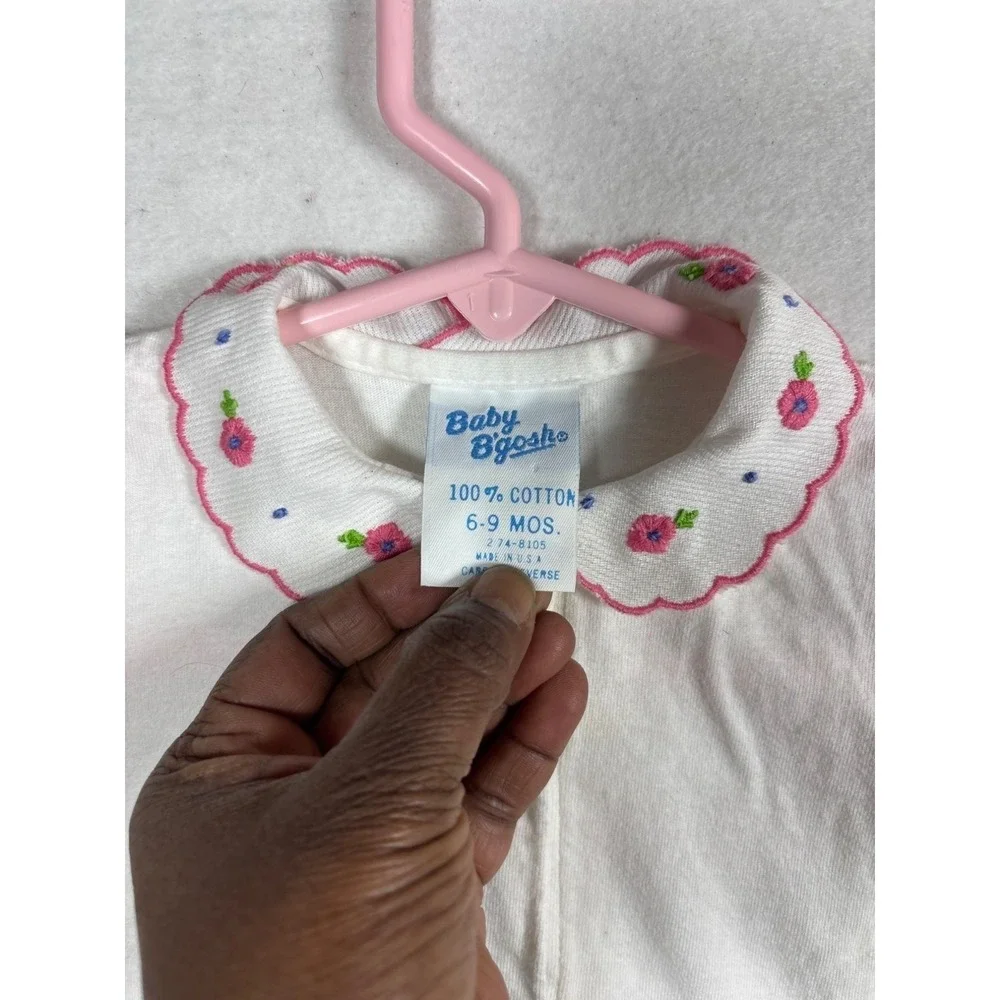 Baby‎ OshKosh White Cotton Floral Peter Pan Collar Puff Sleeve Top 6-9 Months